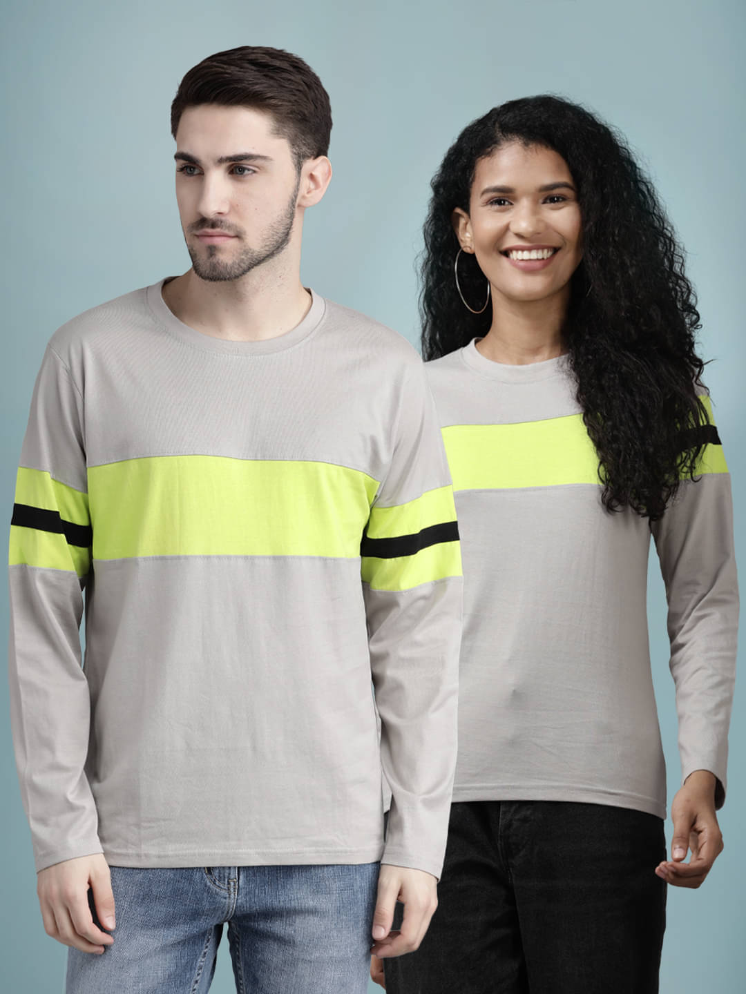 The Dry State - Multicolor Cotton Regular Fit Couple T-Shirt The Dry State - Multicolor Cotton Regular Fit Couple T-Shirt