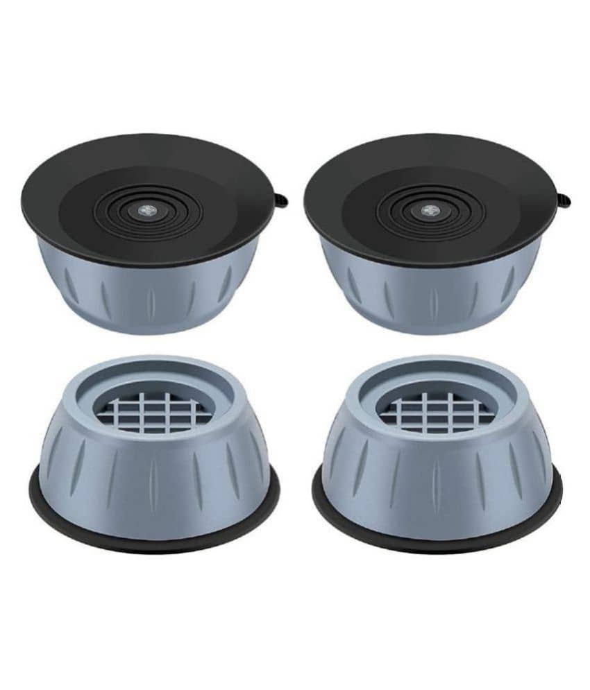 Arni Plastic All in 1 Stand. Almirah,Wardrobe, Refrigerator Stand, Washing Machine Stand, Furniture Base, Fridge Stands for Single and Double Door Anti vibration pad - Grey