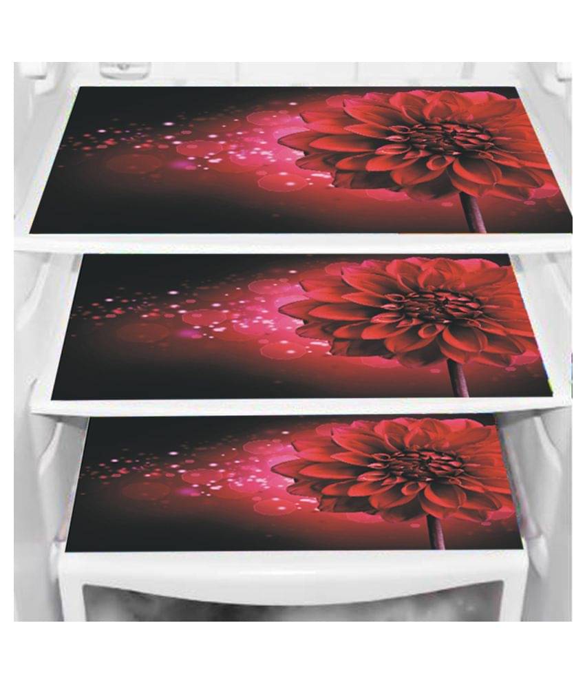     			Set of 3 PVC Maroon Fridge Mats