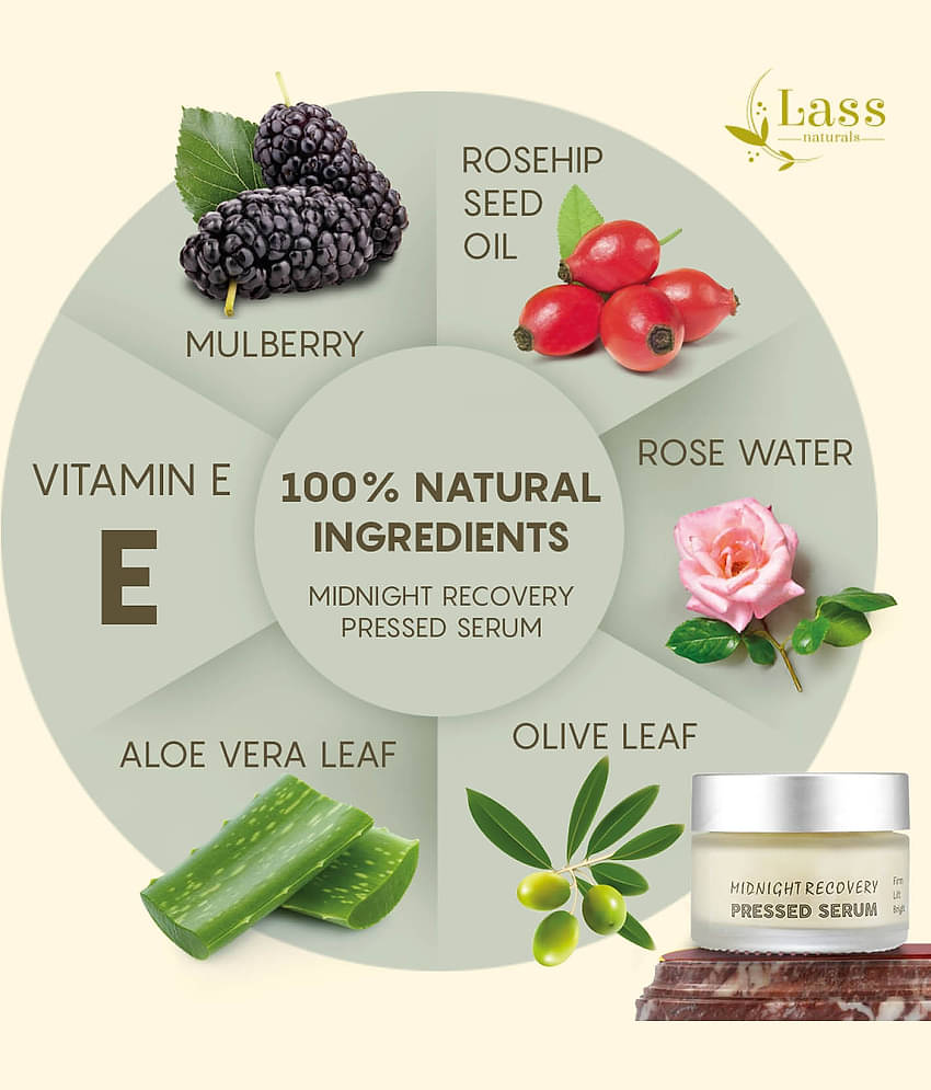 Lass Naturals Face Serum Midnight Recovery Pressed Serum - 50 gm Face Serum 50 g