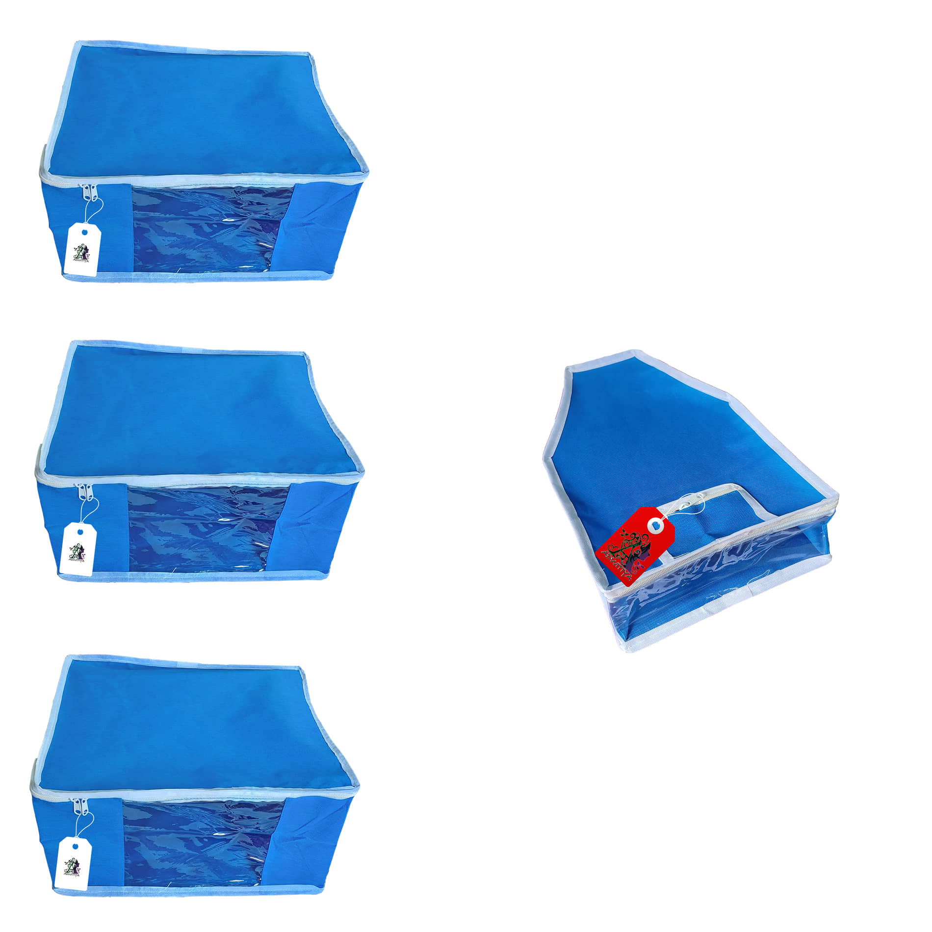 ADWITIYA Blue Apparel Covers - 4 Pcs