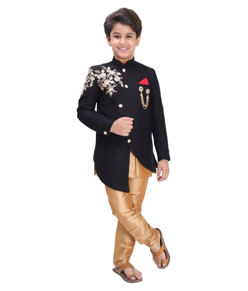     			Fourfolds Boys Cotton Blend ( Pack of 1 , Gold )