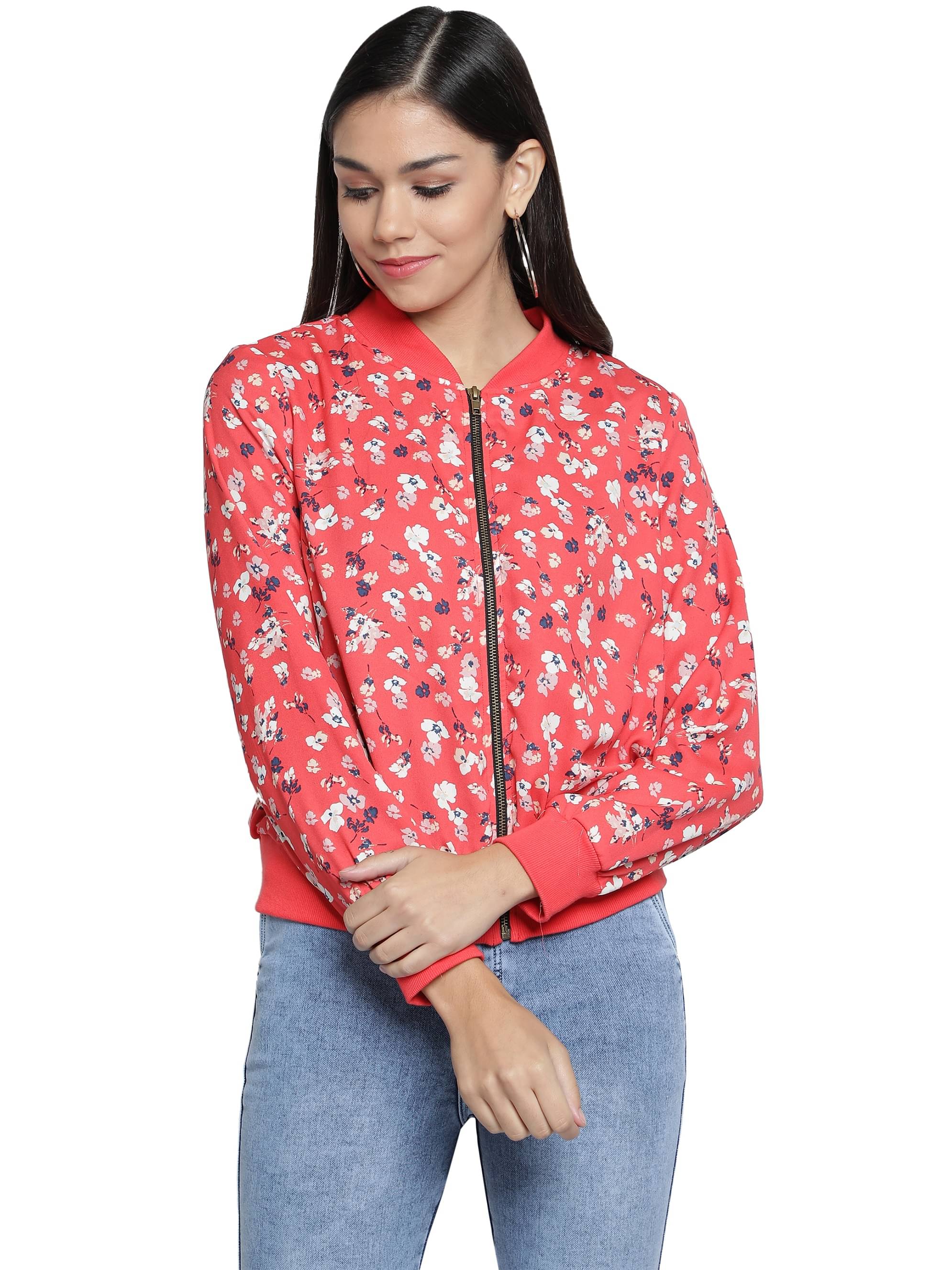     			NUEVOSDAMAS Polyester Multi Color Bomber Jackets Single