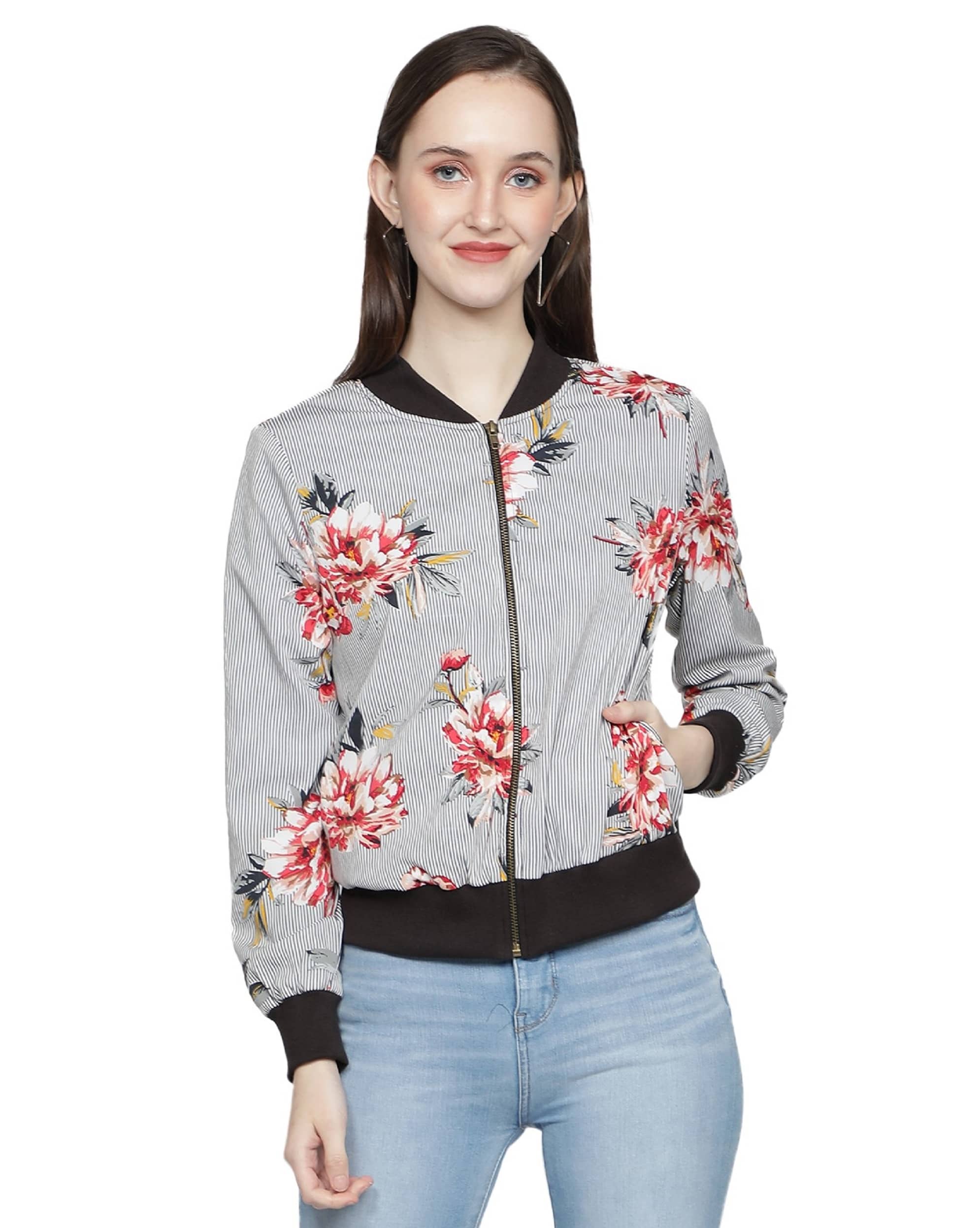 NUEVOSDAMAS Polyester Multi Color Bomber Jackets Single - Jackets & Coats | Buy online on ZillyBuy