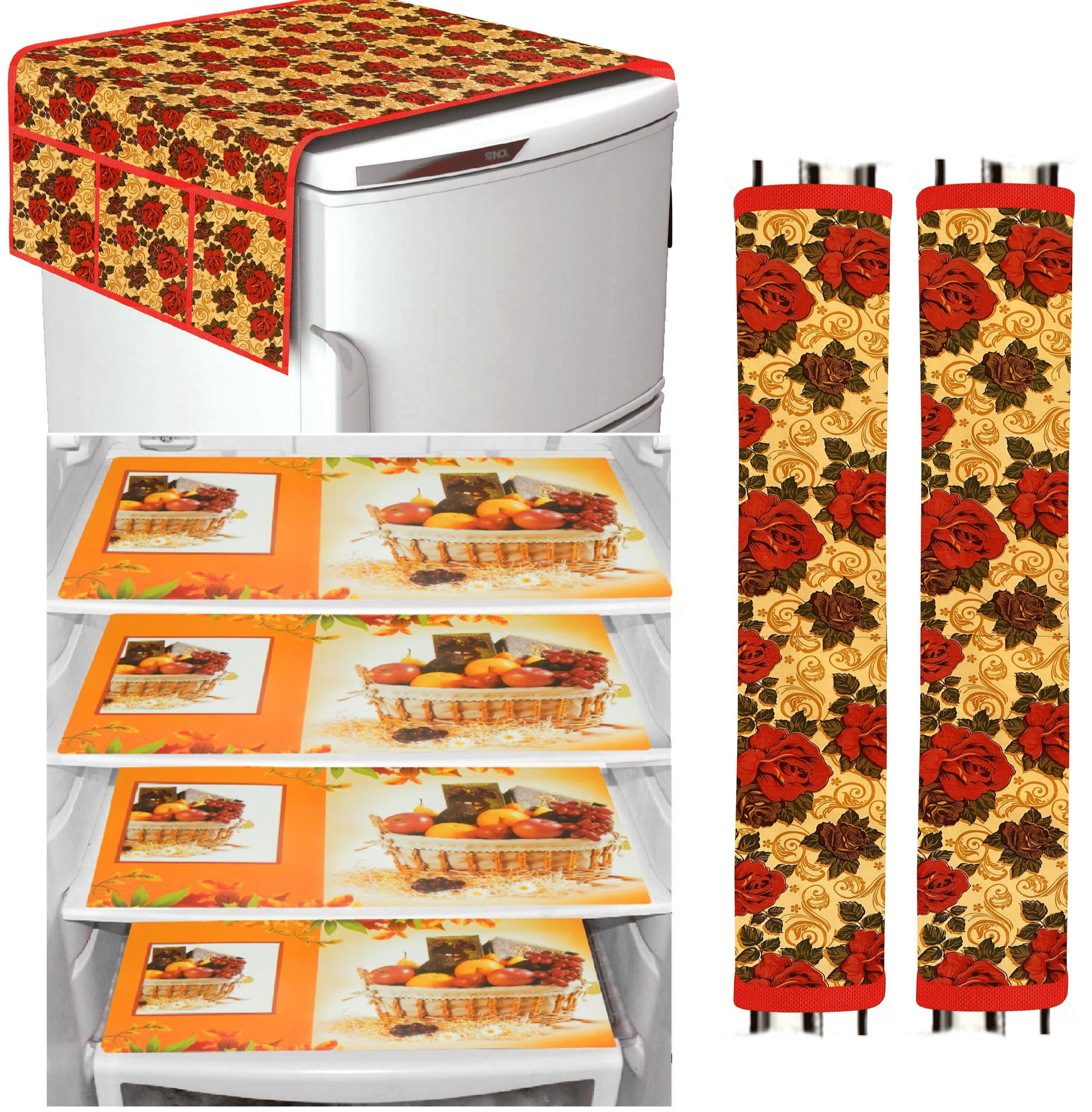     			Shaphio - Yellow PVC Fridge  Top Cover (Pack of 7)