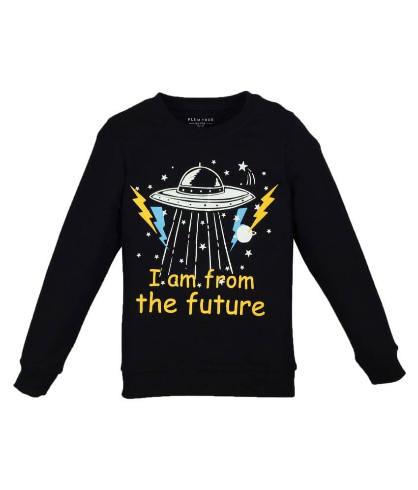     			PLUM TREE Pack of 1 Boys Cotton Sweatshirt ( Black )