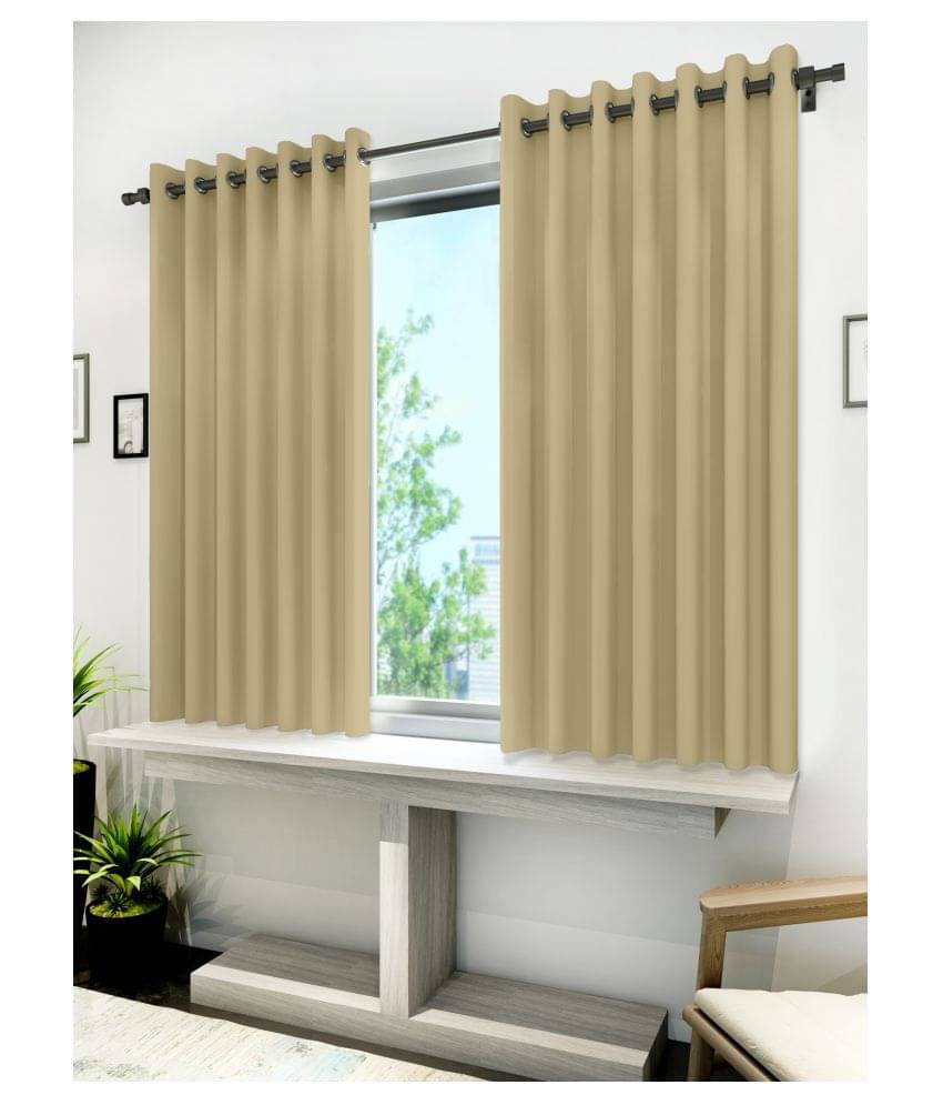 DIVINE CASA Single Window Blackout Room Darkening Eyelet Polyester Cream Curtains ( 160 x 119 cm ) DIVINE CASA Single Window Blackout Room Darkening Eyelet Polyester Cream Curtains ( 160 x 119 cm )
