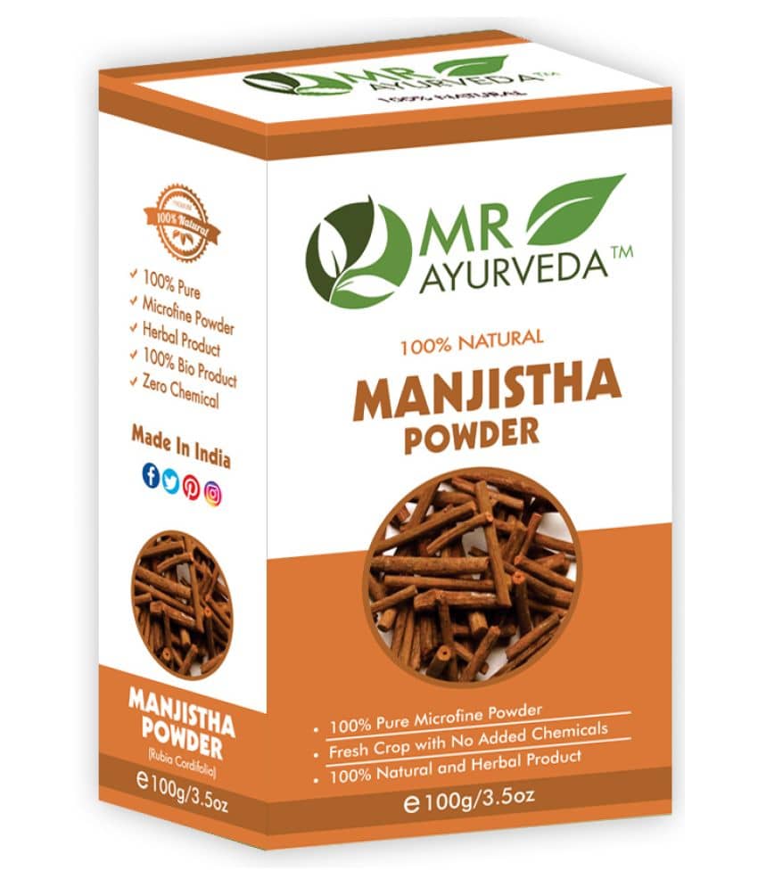 MR Ayurveda 100% Organic Manjistha Powder Face Pack Masks 100 gm