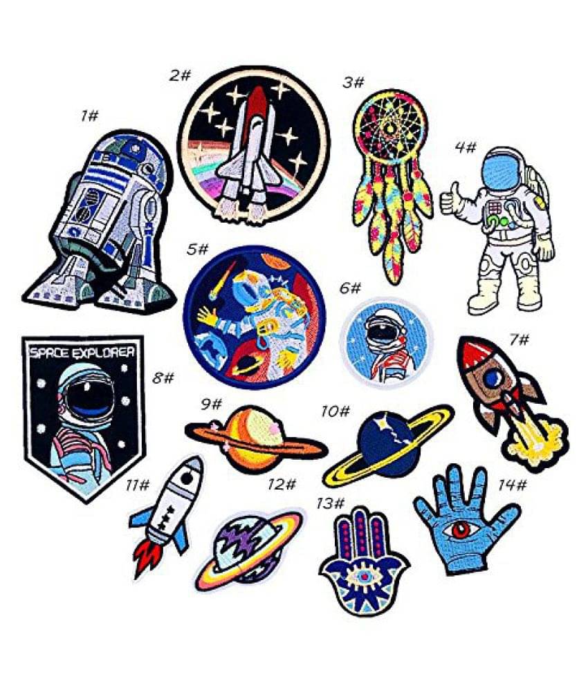 iDream Iron on Patches Space Style Embroidery Applique Decoration for Clothes L2-S37 (Pack of 14) iDream Iron on Patches Space Style Embroidery Applique Decoration for Clothes L2-S37 (Pack of 14)