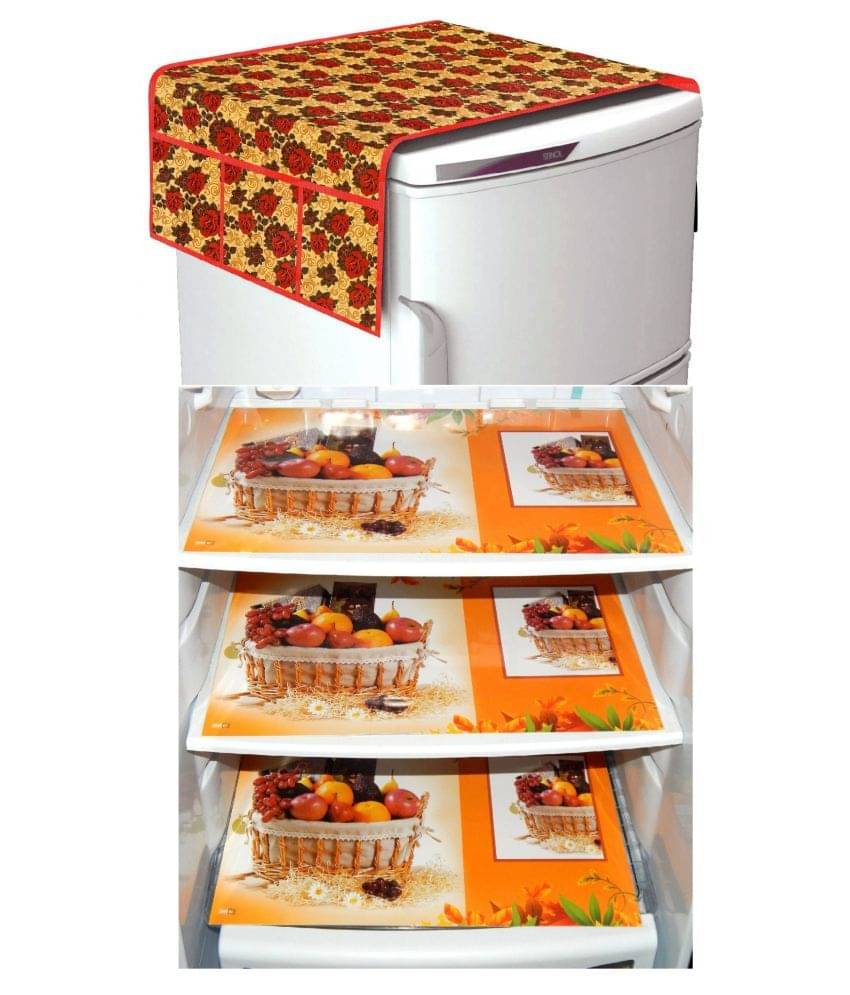 Exopick Set of 4 PVC Yellow Fridge Top Cover Exopick Set of 4 PVC Yellow Fridge Top Cover