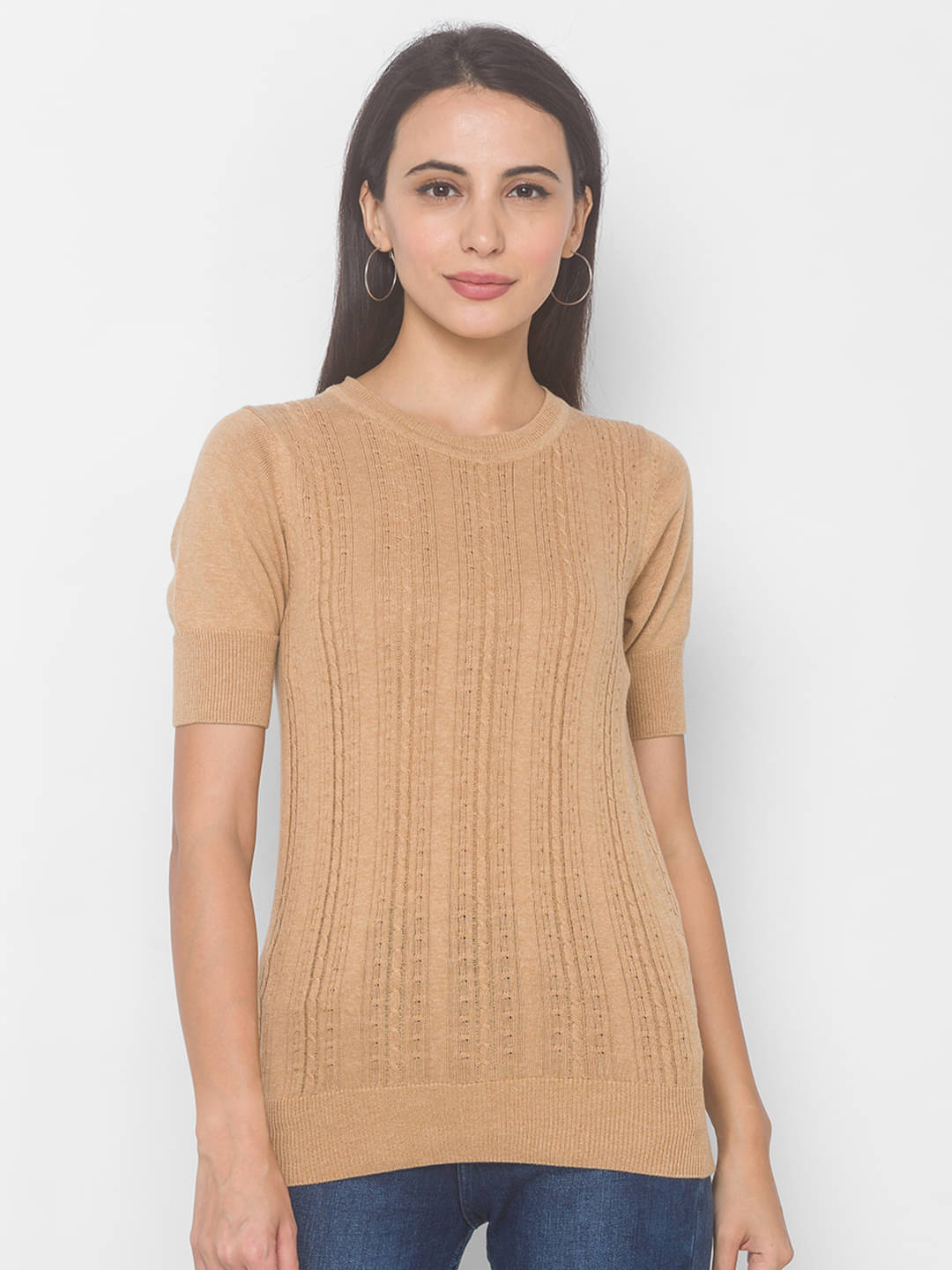     			Globus Cotton Beige Non Hooded Sweatshirt