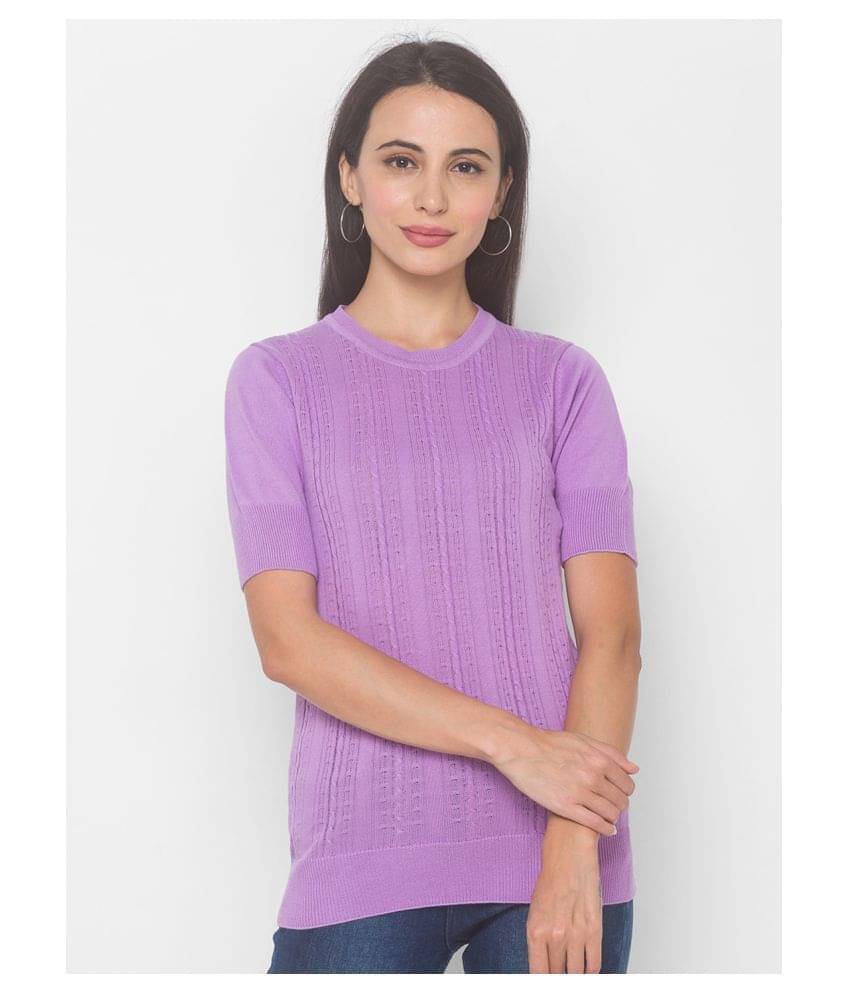     			Globus Cotton Purple Non Hooded Sweatshirt