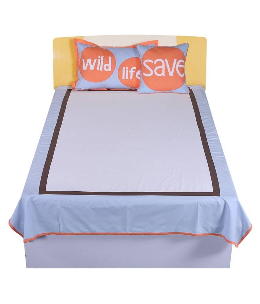     			HUGS N RUGS Cotton Single Bedsheet ( Blue )