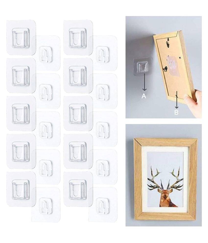 Mr Bhoot Double Side Wall Hooks for Photo Frames (pack of 10),Waterproof Heavy Duty 3Kg Load Double Sided Adhesive Wall Hooks, Photo Frame Hanging Hooks, Adhesive Hooks for Wall Sticker Hook (Pack of 10) Mr Bhoot Double Side Wall Hooks for Photo Frames (pack of 10),Waterproof Heavy Duty 3Kg Load Double Sided Adhesive Wall Hooks, Photo Frame Hanging Hooks, Adhesive Hooks for Wall Sticker Hook (Pack of 10)