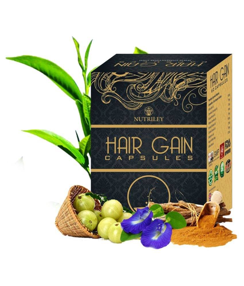 Nutriley Hair Gain - Hair Regeneration Capsules for Hair Fall, Hair Regrowth & Hair Loss Treatment Supplement Nutriley Hair Gain - Hair Regeneration Capsules for Hair Fall, Hair Regrowth & Hair Loss Treatment Supplement
