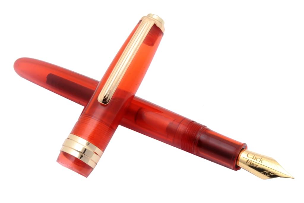     			Srpc Click Falcon Full Demonstrator Fountain Pen Flex Nib With Golden Trims - Red