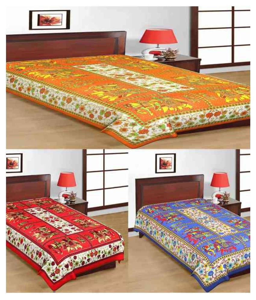 Uniqchoice Cotton 3 Single Bedsheets ( 225 cm x 150 cm ) Uniqchoice Cotton 3 Single Bedsheets ( 225 cm x 150 cm )