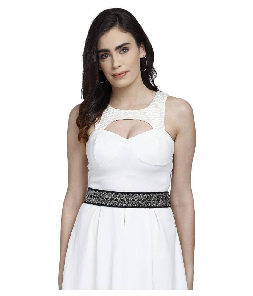     			Anekaant Black Fabric Party Belt