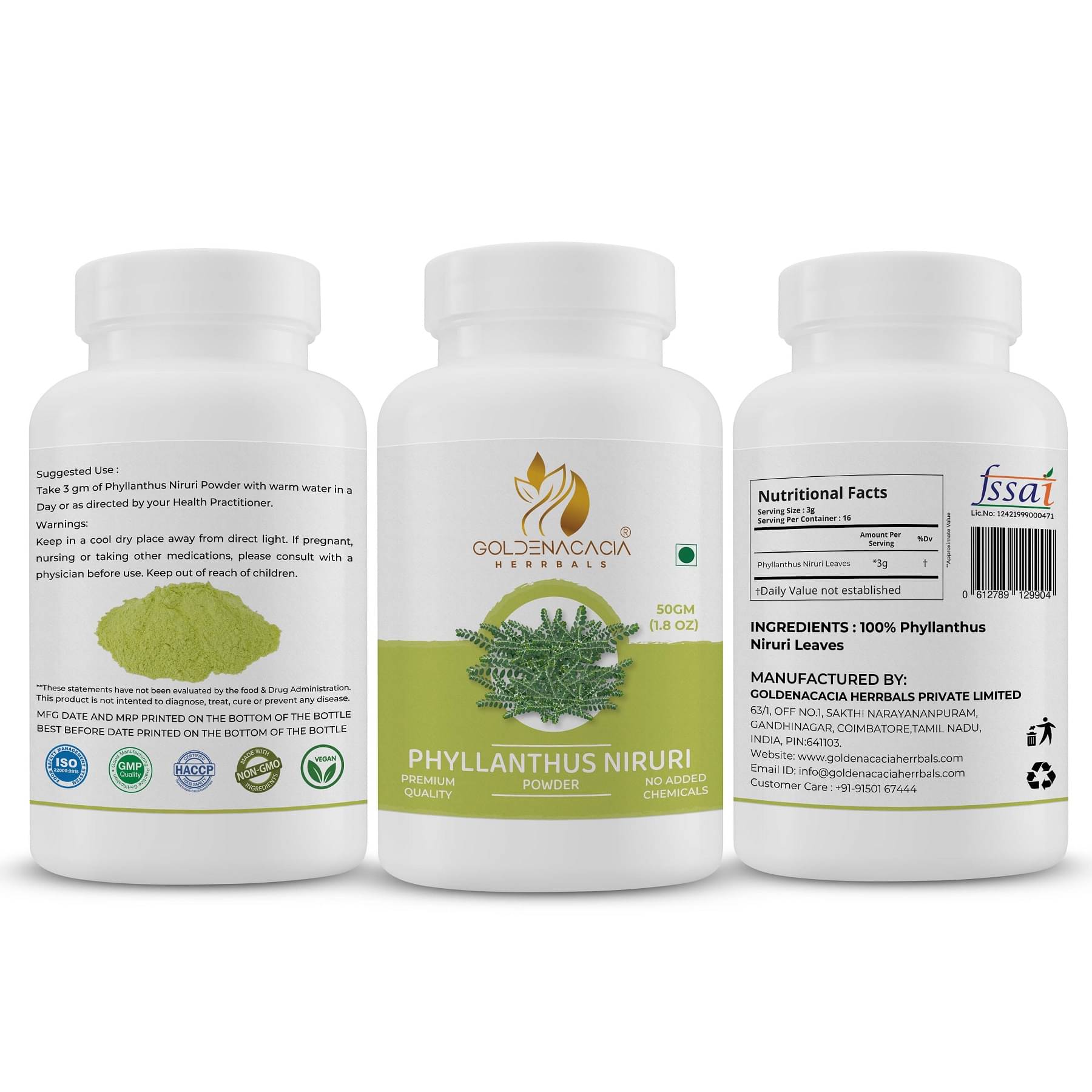 GOLDENACACIA HERRBALS Phyllanthus Powder 50g Powder 1 gm GOLDENACACIA HERRBALS Phyllanthus Powder 50g Powder 1 gm