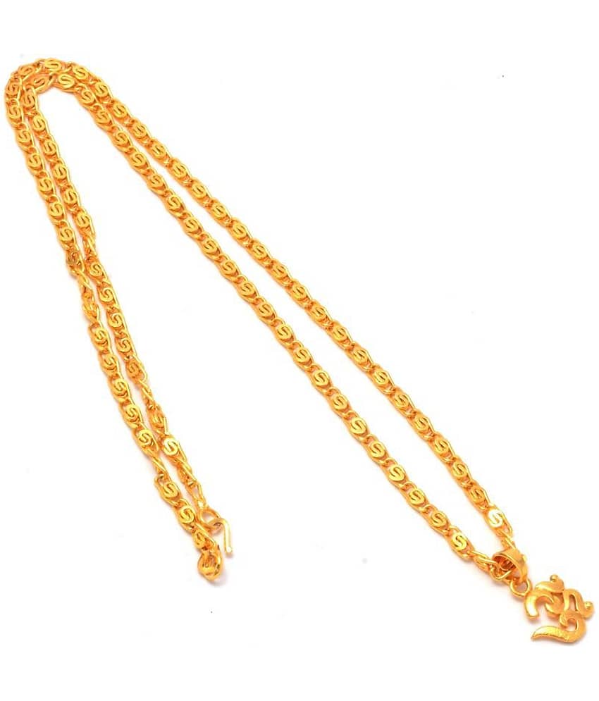 Jewar Mandi Lord Shiva Om Gold Plated Locket/Pendant with Link Chain Daily use for Men, Women & Girls, Boys - Jewellery Sets | Buy online on ZillyBuy