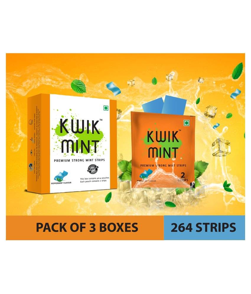 Kwik Mint Breath Freshener Strip Mint 150 g Pack of 3 Kwik Mint Breath Freshener Strip Mint 150 g Pack of 3