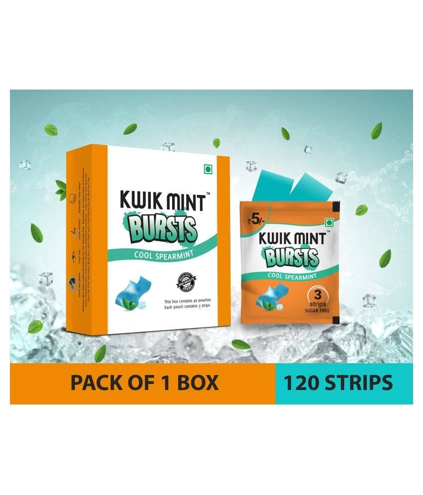     			KwikMint Breath Freshener Strip Spear Mint 50 g