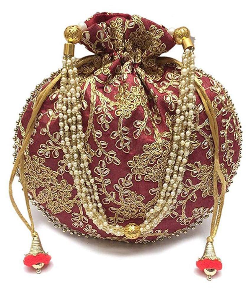    			Raj Handheld Silk Set of 1 ( Maroon )