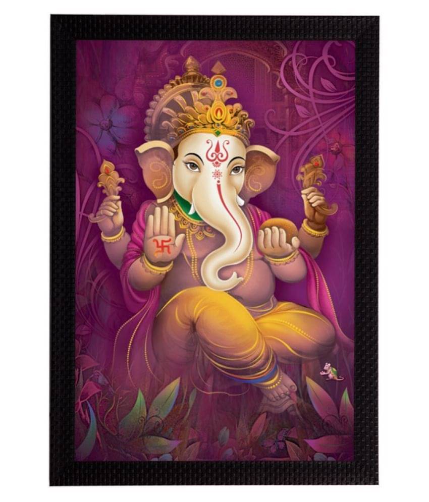 eCraftIndia Majenta & Beige Lord Ganesha Satin Matt Texture UV Wall Art eCraftIndia Majenta & Beige Lord Ganesha Satin Matt Texture UV Wall Art