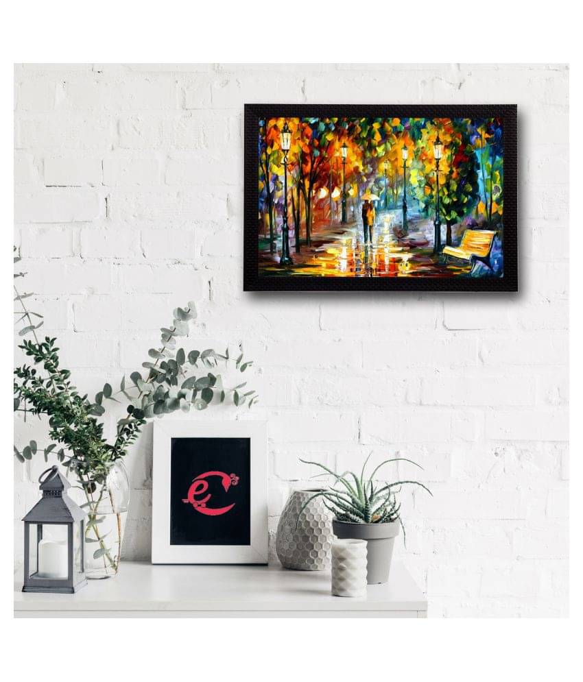     			eCraftIndia Multicoloured Loving Couple UV Wall Art