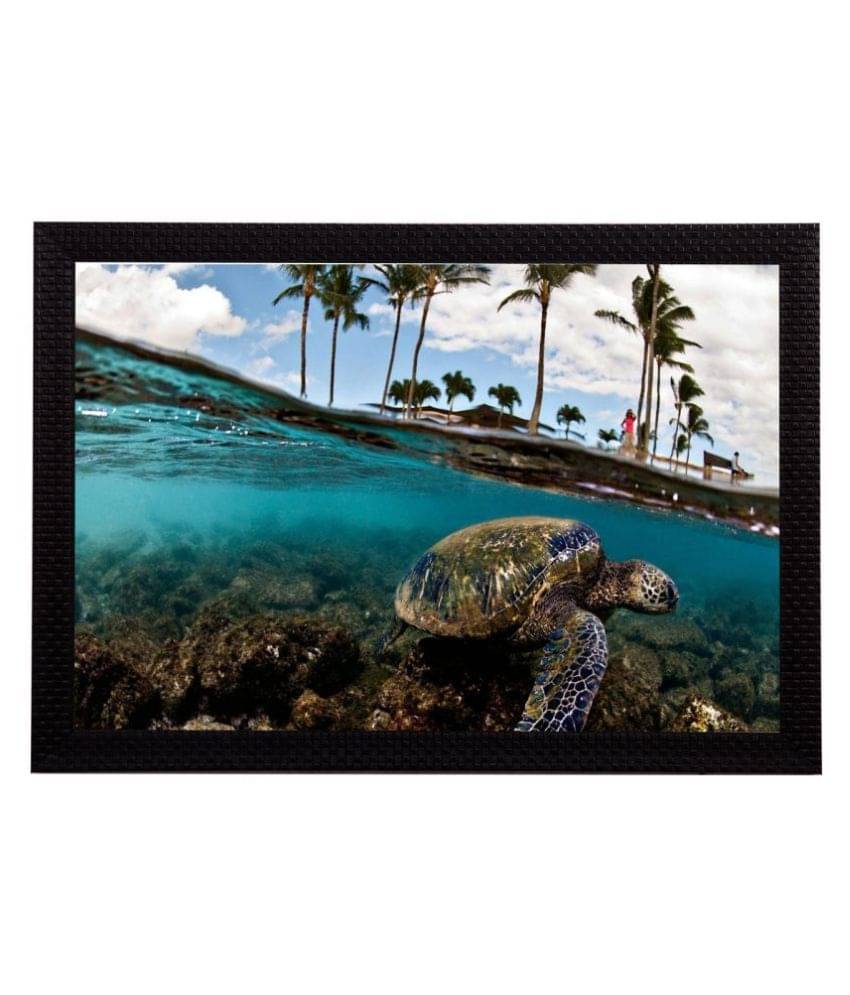     			eCraftIndia Green & Blue Sea Side UV Wall Art