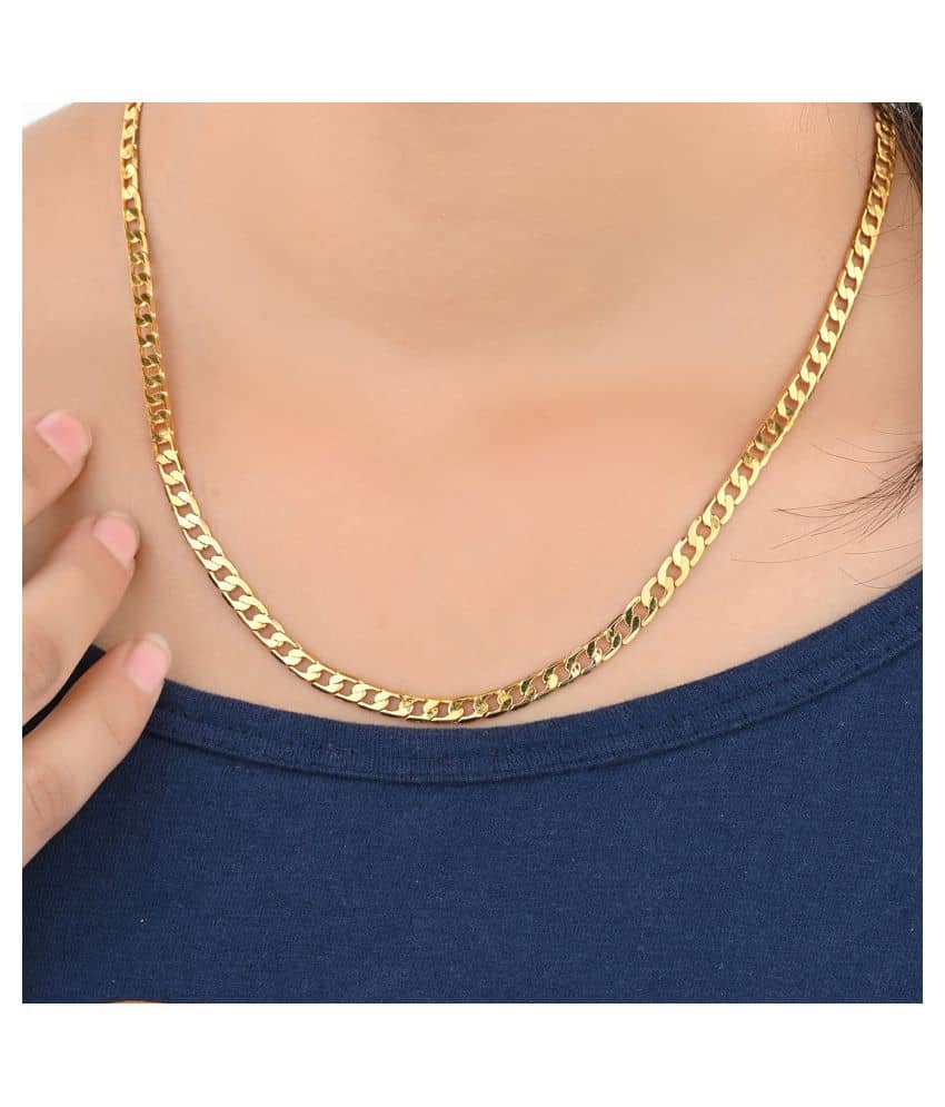 AanyaCentric 22inches Long Gold Plated Chain for Men Women Girls Boys