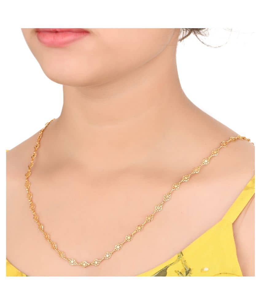 AanyaCentric 22inches Long Gold Plated Chain for Women Girls