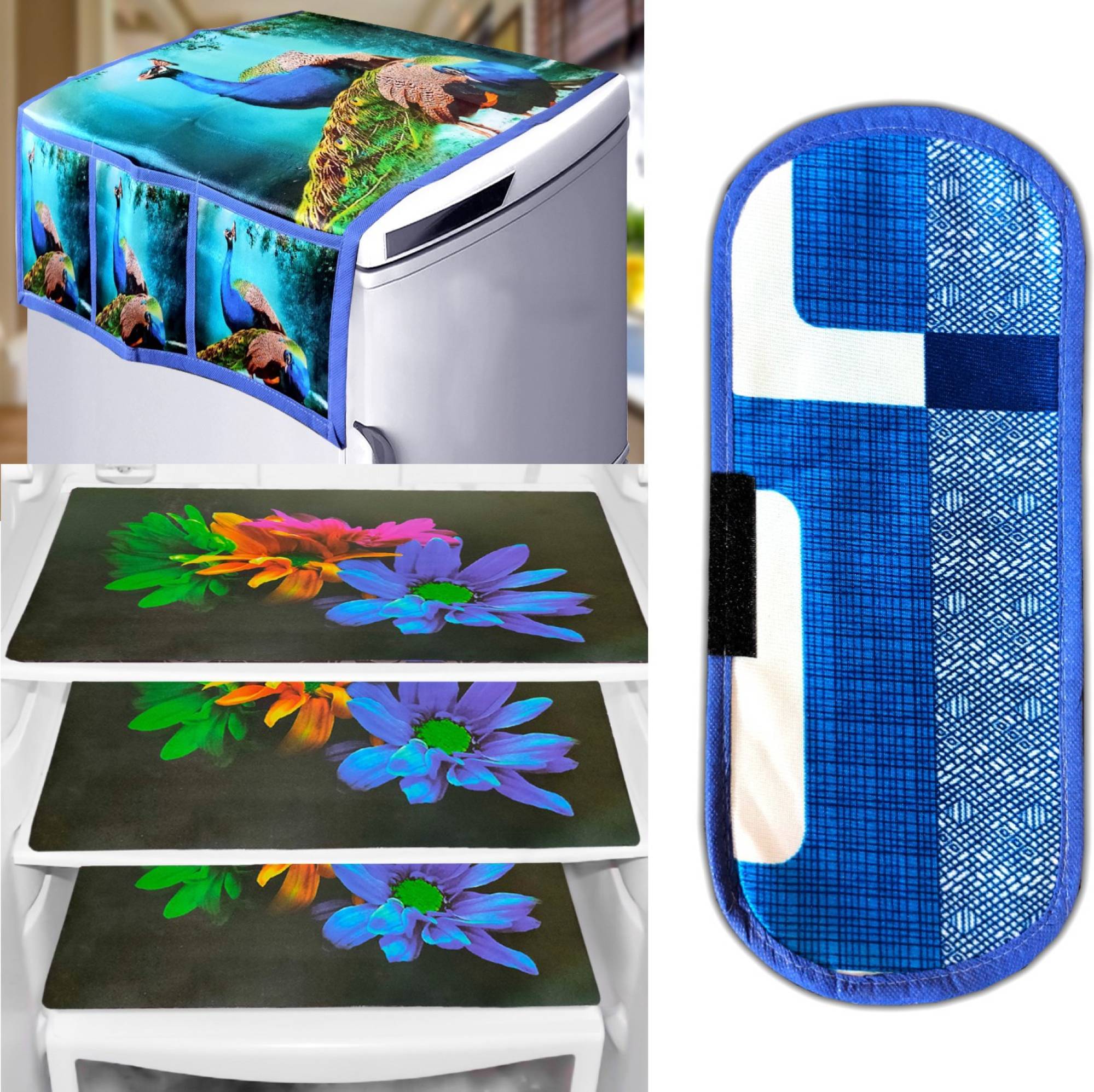     			Exopick Set of 5 Polyester Multicolor Fridge Top Cover