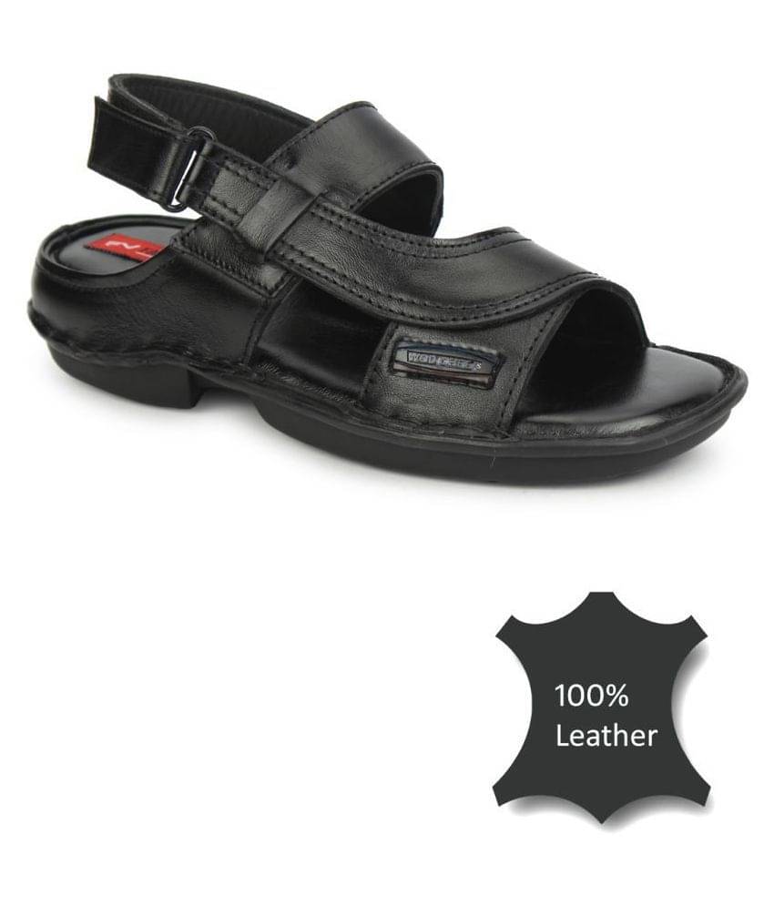     			Fashion Victim Black Leather Sandals