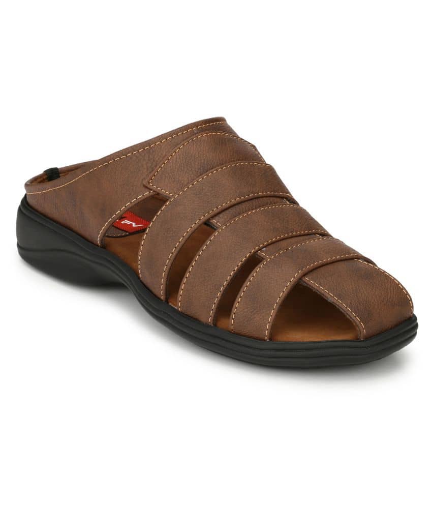 Fashion Victim Brown Faux Leather Sandals