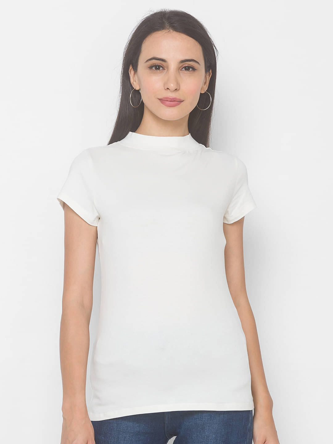     			Globus Cotton Off White T-Shirts - Single