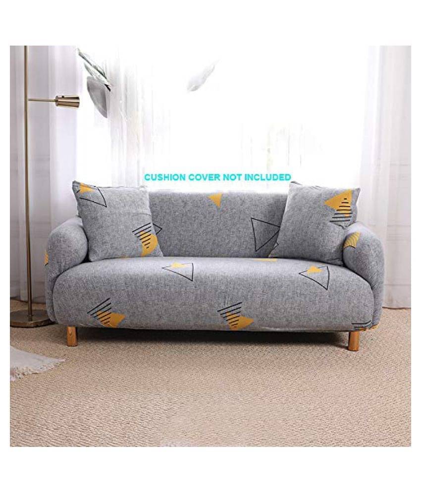     			House Of Quirk 2 Seater Gray Polyester Single Sofa Cover