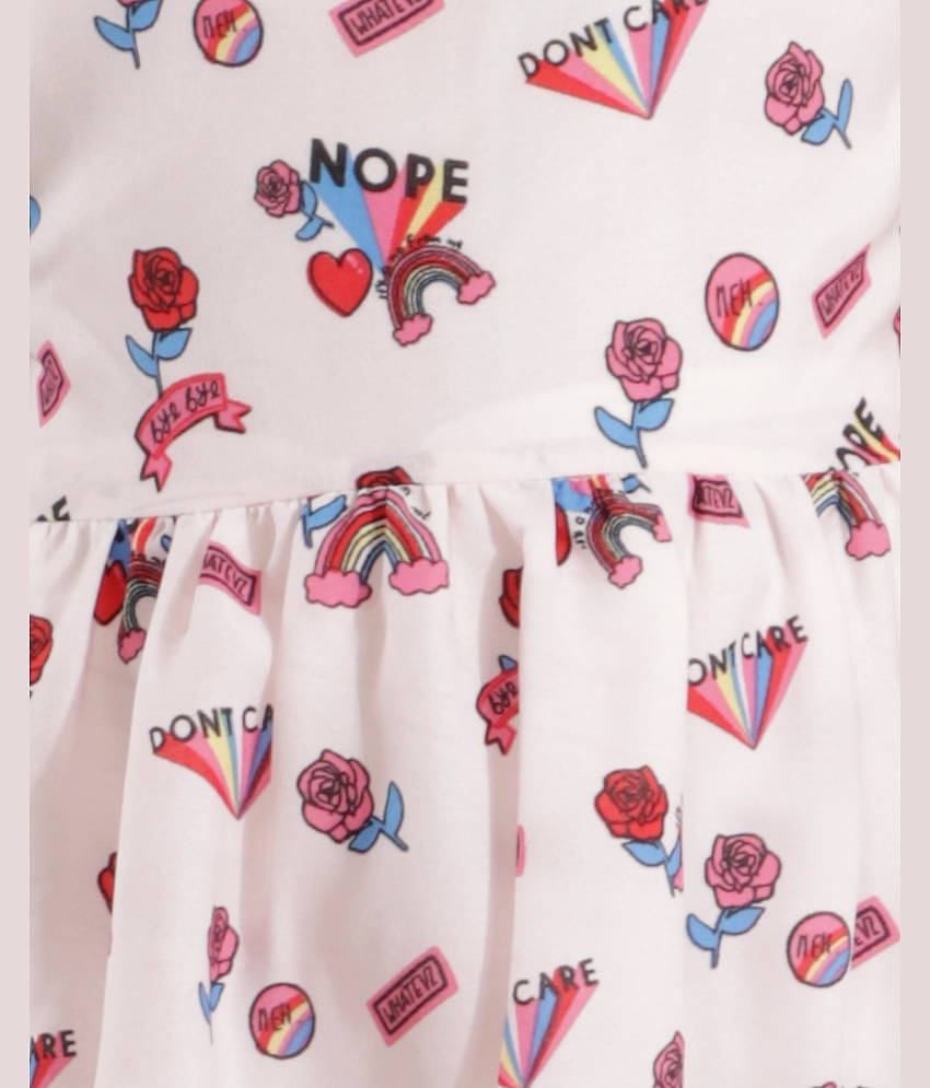 Kids Cave Crepe A-line For Girls ( Pack of 1 , Off White )