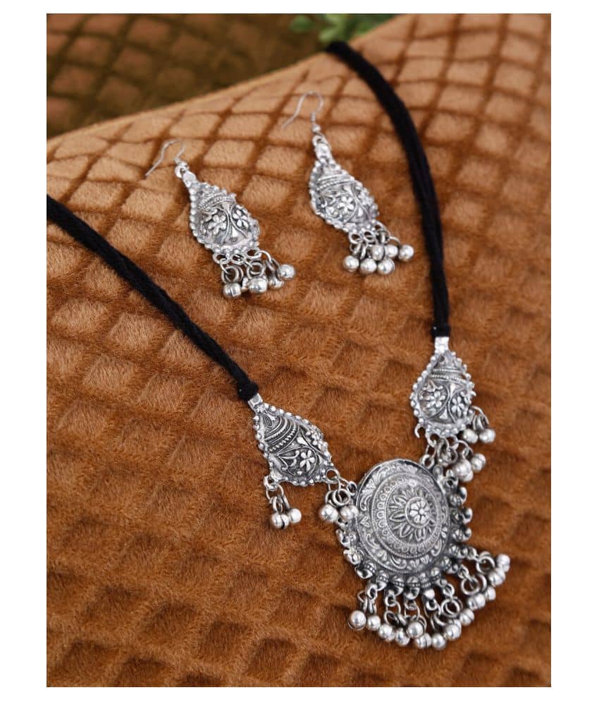PUJVI Alloy Silver Contemporary/Fashion Necklaces Set Choker