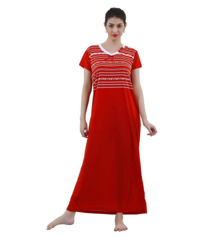 Reposey Viscose Night Dress - Red Single - Nightwear & Loungewear | Buy online on ZillyBuy