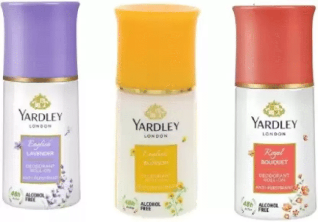     			Yardley London English Lavender, Royal Bouquet and English Blossom roll ,50 ml each ,pack of 3 Deodorant Roll-on - For Men & Women