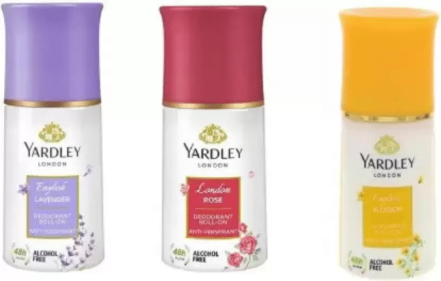     			Yardley London English Lavender roll on, London Rose and English Blossom Deodorant Roll-on - For Men & Women  (150 ml each, Pack of 3).