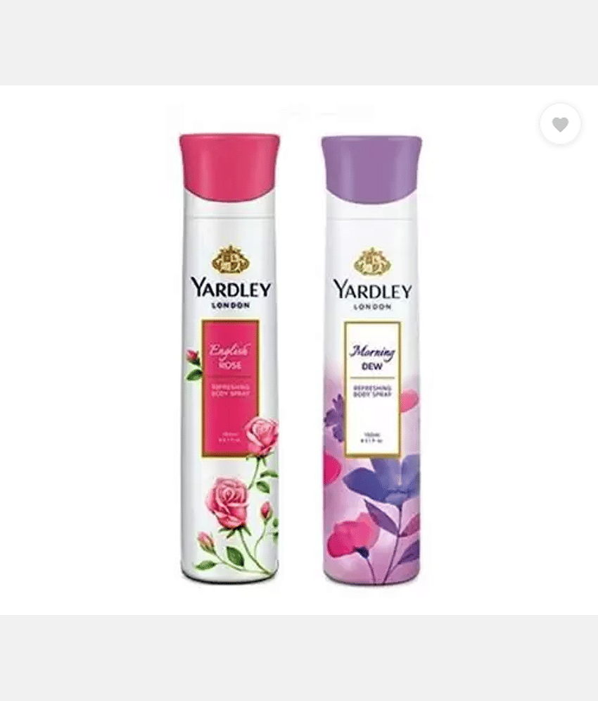 Yardley London English Rose and Morning Dew Combo Pack 2 Deodorant Spray - For Men (150 ml each, Pack of 2)