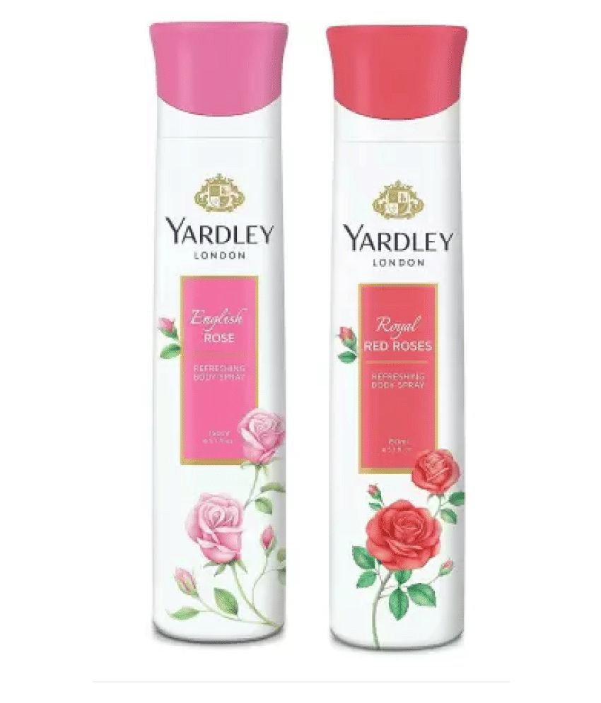     			Yardley London English Rose and Royal Red Rose 150ML Each (Pack of 2) Body Spray - For Women