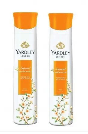 Yardley London Imperial Sandalwood Body Spray - For Women ,150 ml each,pack of 2
