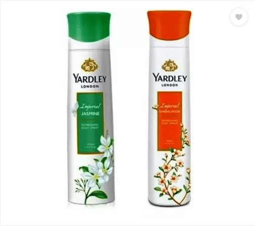     			Yardley London Jasmine and Sandalwood  Deodorant Spray - For Women  (150 ml each , Pack of 2).