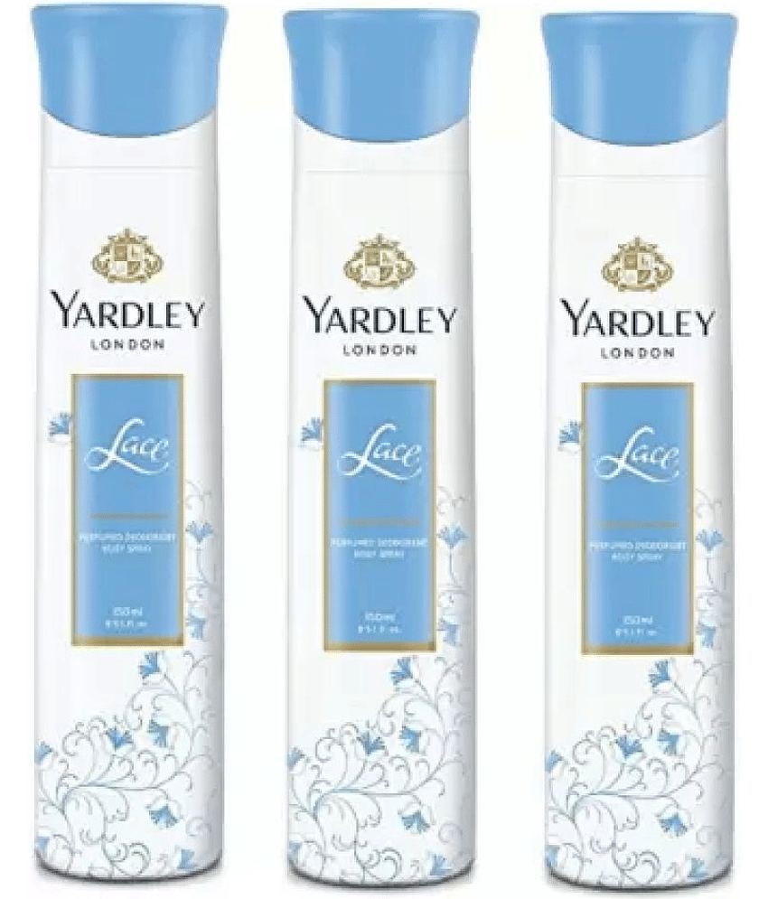 Yardley London Lace Body Spray - For Women , 150ML Each (Pack of 3) .