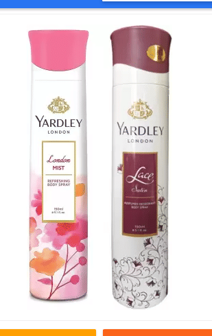     			Yardley London London Mist and Lace Satin Body Spray Women for Women 150ML Each (Pack of 2) Body Spray - For Women