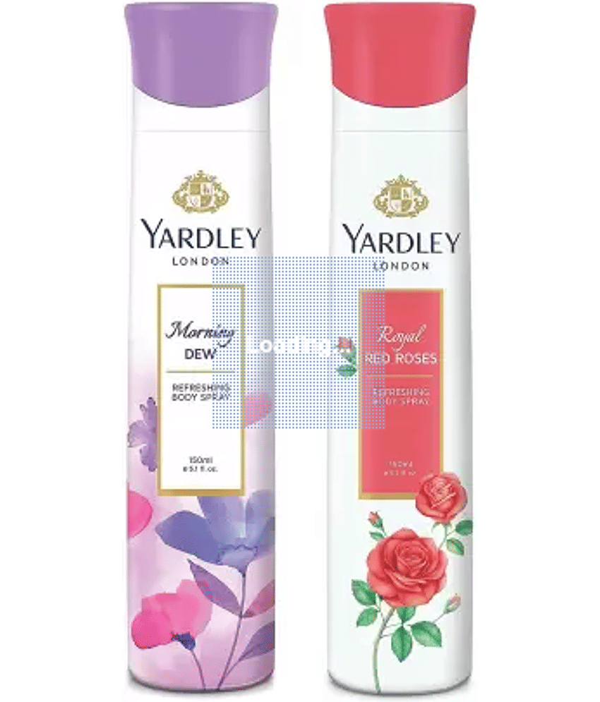 Yardley London Morning Dew and Royal Red Rose 150ML Each (Pack of 2) Body Spray - For Women