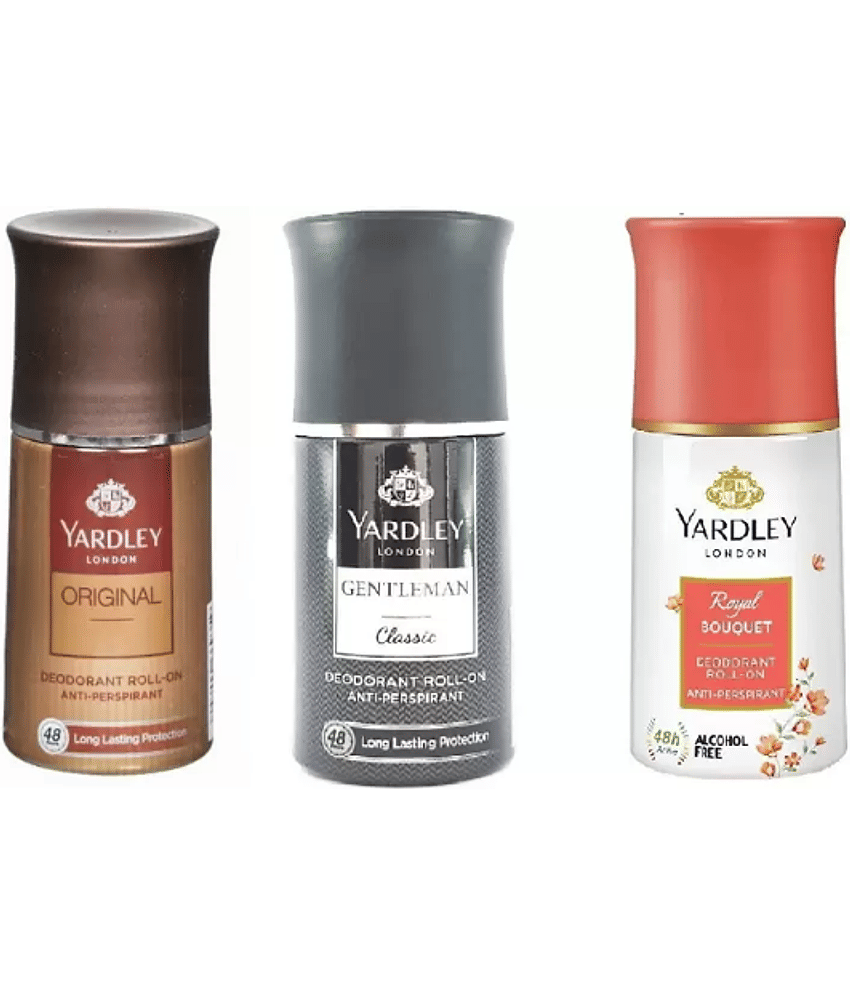 Yardley London Orignal roll on,Gentleman Classic ,Royal Bouquet Deodorant Roll-on - For Men & Women (50 ml each, Pack of 3).